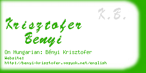 krisztofer benyi business card