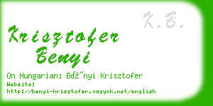 krisztofer benyi business card